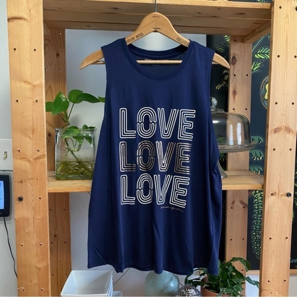 Spiritual Gangster Navy Blue Love Muscle Tank Top - Picture 2 of 13